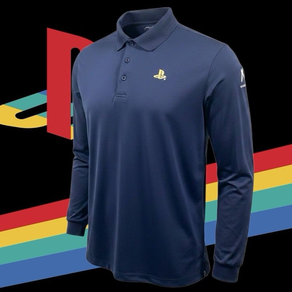 PlayStation Move Heroes Polo Shirt Employee Promo Mens Size XL Blue Embroidered